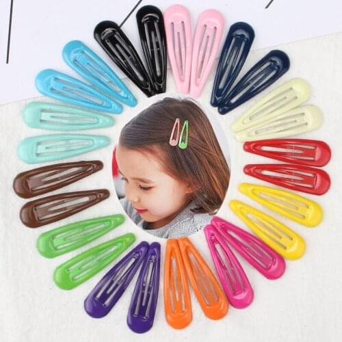 2Pcs Women Hair Clips 5CM Metal Hairpin Hair Accessories Color Child Snap Buckle Barrette Girl Fashion BB Clip Headband Ornament