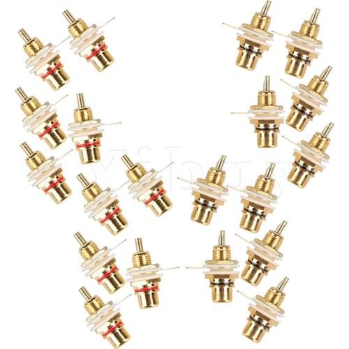 20 x RCA Female Chassis Panel Mount Jack Sockets Connector Video Adapter