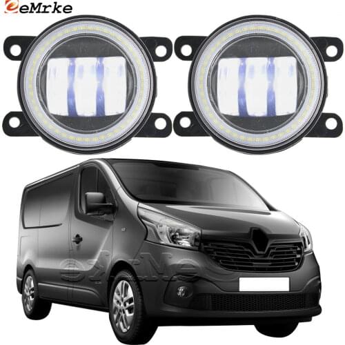 2x Led Angel Eye DRL for Renault Trafic 3 X82 NV300 2016 2017 2018 2019 2020 LED Fog Lights Lamp Lens Daytime Running Light