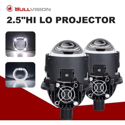 Bullvision 25000LM H7 H4 LED H1 9005 9006 LED Bi-led Projector Lens 3.0'' Lenses Car Accessories 6000K LED Light Headlight 90W