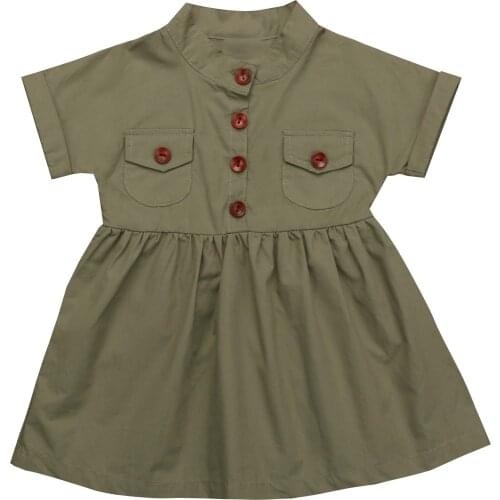 2019 Brand Solid Girl Princess Dress Kids Baby Summer Short Sleeve Cotton Tutu Dresses