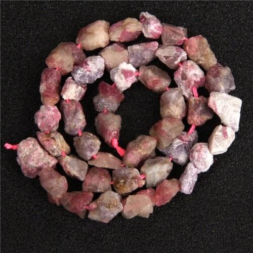 7-11MM Freeform Natural Stone Tourmaline Nugget Beads Rough Punched Loose Gems Beads for Jewelry Making DIY Bracelet Accessries