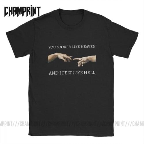 Joint Pass The Creation Of Adam Harajuku Mens T Shirts Smoke Aesthetic Novelty Tees Short Sleeve T-Shirt Cotton Summer Tops