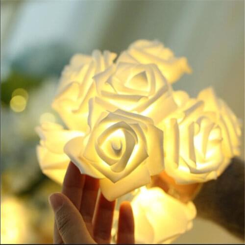20LED Rose Fairy Light Battery Holiday String Light Artificial Flower Night Light for Home Room Valentine Wedding Party Decor