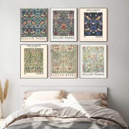 William Morris Canvas Print The Victoria and Albert Museum Exhibition Poster London Underground Art Nouveau Painting Wall Decor