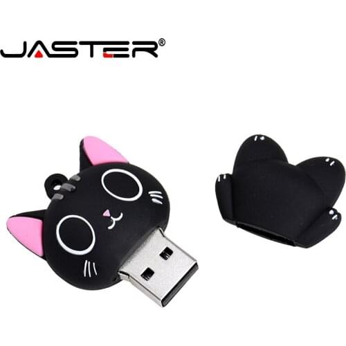 JASTER flash drive 2.0 flash drive cute flash drive memory stick black Cartoon Hei doll gadget 16GB 4GB 64GB 32GB 128GB