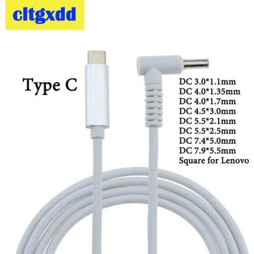 Cltgxdd USB Type C to DC 7.9*5.0 4.0*1.35 5.5*2.5 2.1 mm Sqaure Male PD Power Charger Adapter Connector Cable For lenovo HP Dell