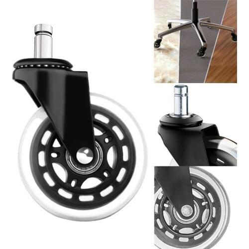 Chair Wheel Transparent Universal PU Buckle Silent Wheel Suitable For Office Chair(5 Pack)