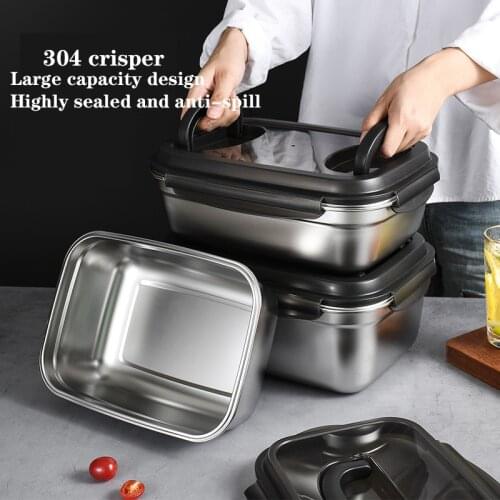 Lunch box 304 Stainless Steel Bento Box Leak-Proof Fruit Food Container Multifunctional kimchi fresh-keeping box Food Box