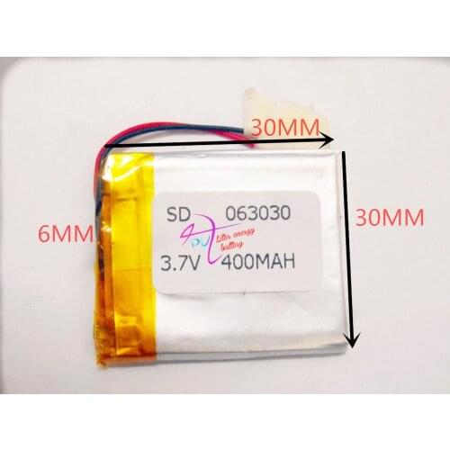 Best battery brand 3.7V lithium polymer battery 063030 400mah MP3 MP4 MP5 small toys