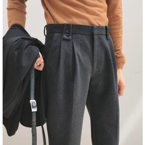 MDNSUPSTAR Men's Wool Trousers