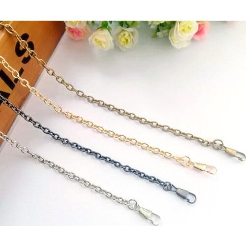 2PCS Metal Bag Strap 120cm Buckles Thin Chain Bags Replace DIY Handmade Craft Handbag Purse Bronze Black Gold Silver Buckles