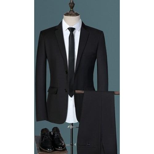 2021 Mens Slim Fit Professional Formal Suit Groom Wedding Suit Two Pieces