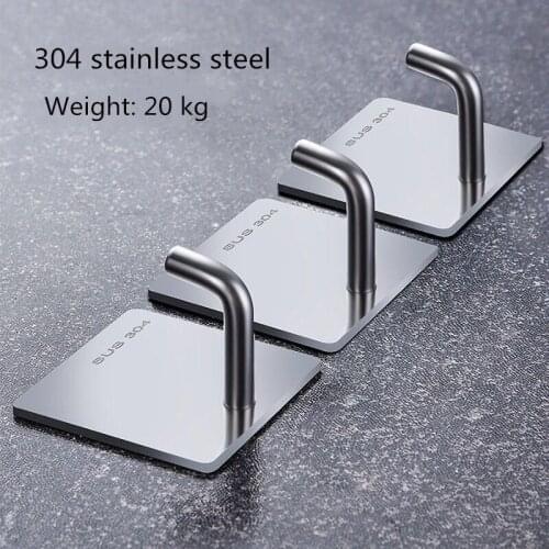 Punch-free hook stickers strong wall kitchen seamless stainless steel racks multifunctional dormitory wall hook stickers