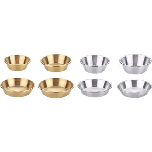 Stainless Steel French Fries Sauce Cup Western Sauce Dish Ketchup Black Pepper Mustard Sauce Dish, 8PCS