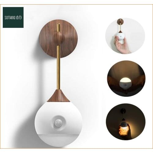 Sothing Night Light Smart Sensor Lamp Portable Infrared Induction USB Charging Removable Night Lamp