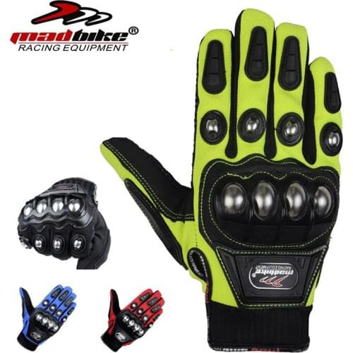 2019 New MADBIKE stainless steel Shell motorcycle gloves knight Motorbike Racing gloves locomotive shatter-resistant Moto glove