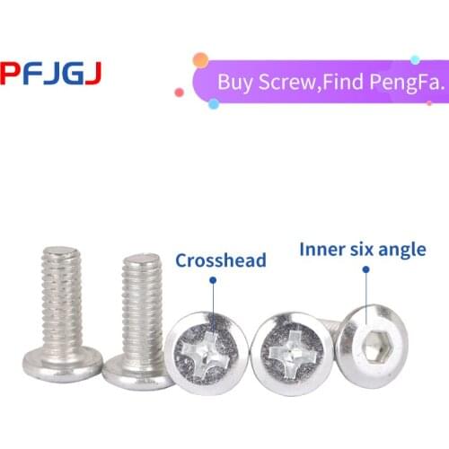 Peng Fa Galvanized Flat Head Inverted Inside Hexagon Screw Furniture Inverted Cross Flat Head Inverted Screw to Lock Screw M6