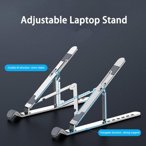 Aluminum Alloy Adjustable Non-slip Laptop Stand Foldable Portable Bracket Lifting Cooling Holder For Notebook MacBook Computer