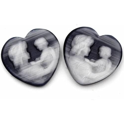 Carved Jesus and Mary Heart Cabochon Cats Eye stone Flat Backed 20mm Mother and Baby Jesus Mary Christ God Cabochons Jewelry