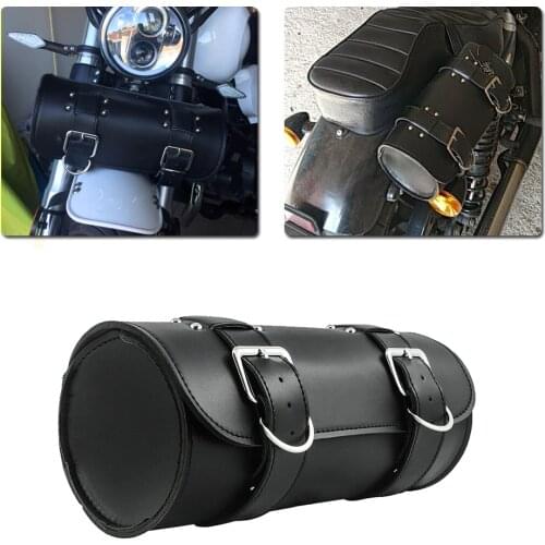 Saddle Bag Leather For Harley Chopper Bobber Cruiser Dyna Softail Sportster PU Front/Rear Tool Saddlebag Luggage Toolbag Case