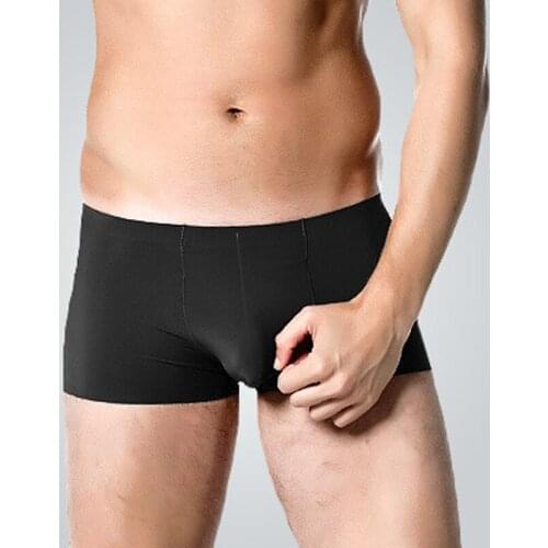 New Men Sexy Swimming shorts Modal Solid Ice Silk Breathable Soft High Stretch Mid-rise Health Boxer Briefs Women