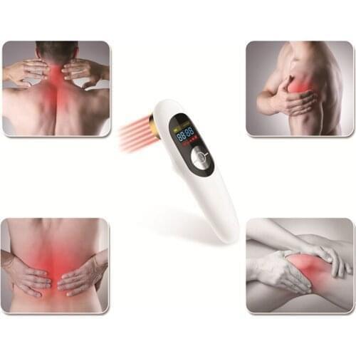 Pain Relief Cold Laser Therapy Device Unit LLLT Red Light Portable Handheld Unit 650nm+808nm