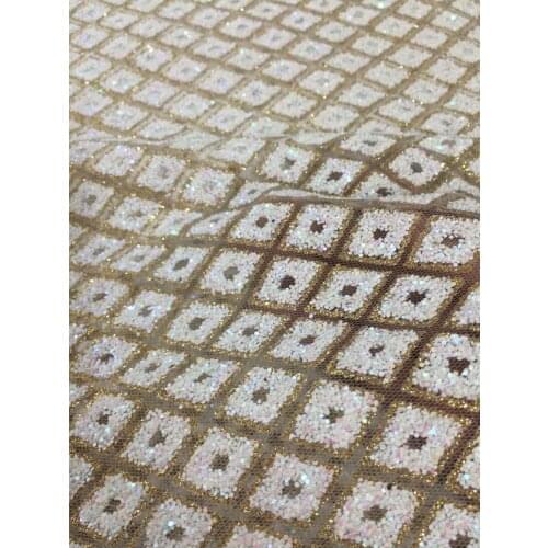 On sale SYJ-1116101 african tulle lace fabric french net lace fabric with glued glitter