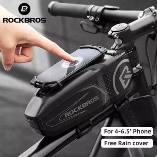 ROCKBROS Bike Bag Bicycle Front Frame Bags For 4-6.5' Front Phone Bag Special PC Hard Shell Cycling Saddle Bag Bike Accessories