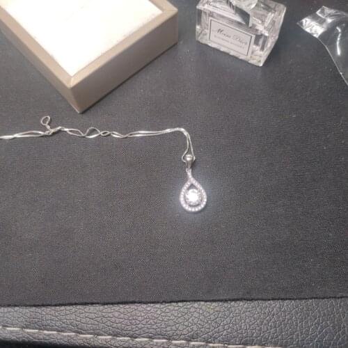 Pouring shiny moisanite gemstone necklace women silver jewelry 925 sterling silver birthday gift Valentine gift 1 ct gem