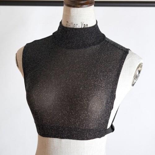 Women Red Black Turtleneck Fake Collar Women Mesh False Collar Stand Detachable Shirt Collars For Sweater Female Neckwear