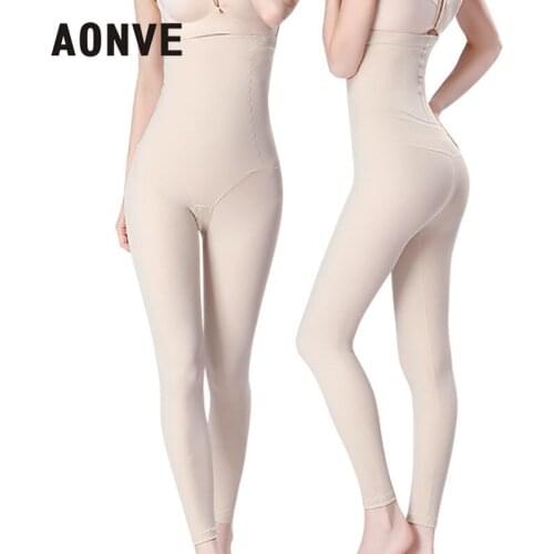 Aonve Leg Shaping Long Shaper High Waist Butt Lifter Shapewear Women Waist Slimming Shapers Stretch Plus Size Control Panties