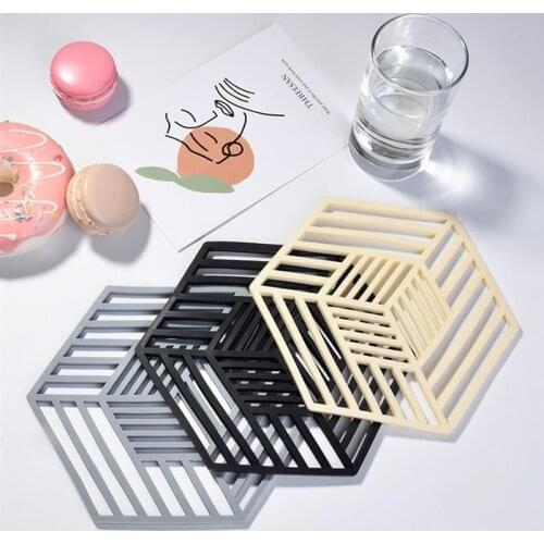 1pcs HexagonTable Mats Drink Coaster Table Placemats Creative Coffee Mug Cup Coasters Heat-resistant Nonslip Pads