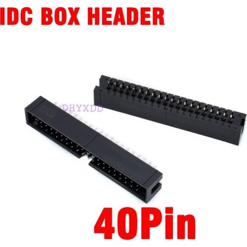 10pcs 2.54mm 2x20 Pin 40 Pin Straight Male Shrouded PCB Box header IDC Socket