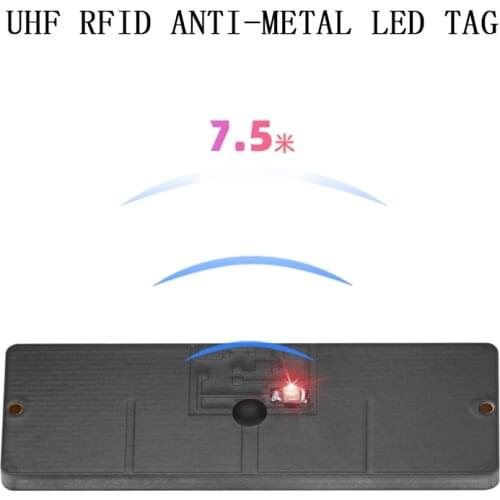 100pcs MOQ UHF RFID Label Without Battery Long Range on Metel EPC Writer OTP Fully Passive LED Light Bright Tag