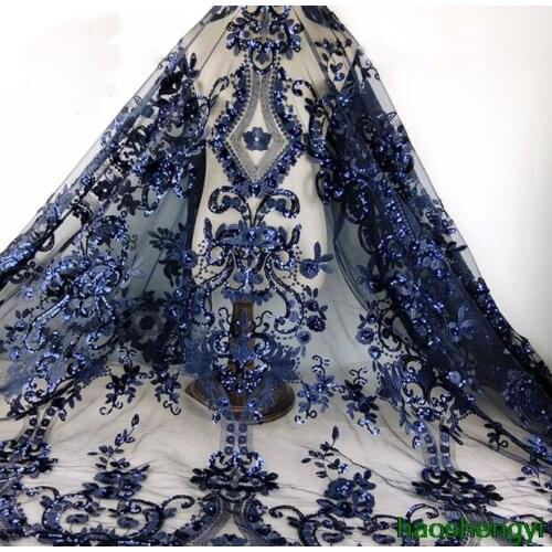 2019 new colorful sequin embroidery mesh lace fabric
