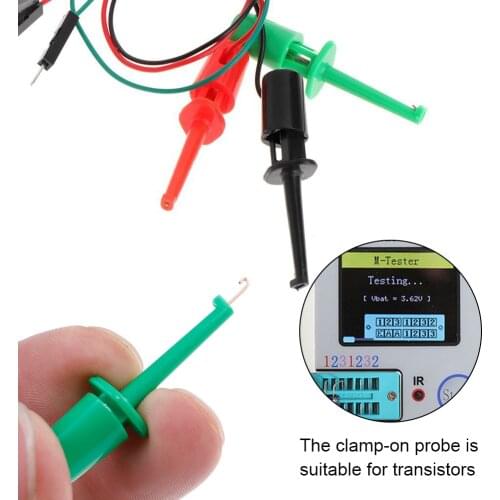 3pcs Dupont Line Transistor Tester Hook Test Hook Clip Testing Equipemnt Hook Type Test Clip Probes Instrumentation