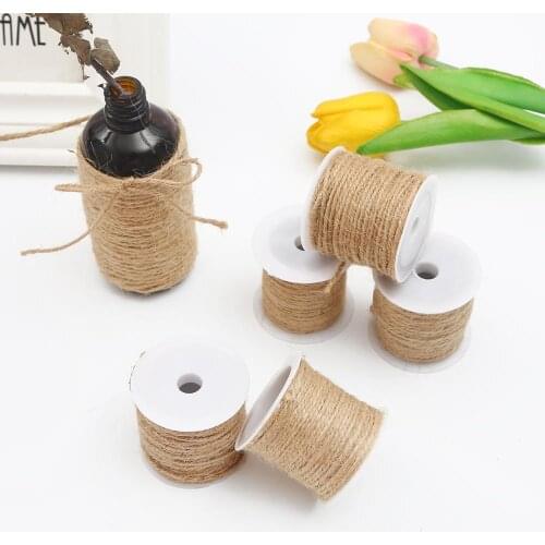 5-15M/Roll Natural Jute Twine Burlap String Hemp Line Cords Handmade Hemp Rope Tie Burlap Twine Rope String DIY Craft Decoration