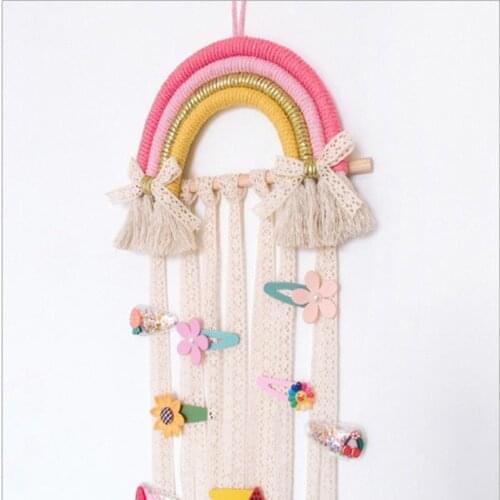 Rainbow Ins Hair Accessories Storage Wall Hanging Headwear Finishing Accessories Store Weaving Baby Girl Childrens Decorative