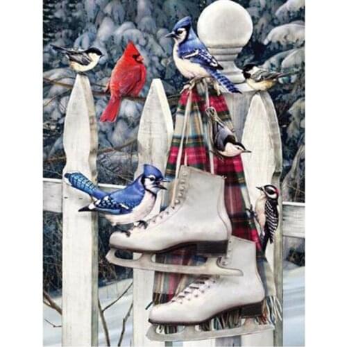 Full square diamond 5d diy diamond painting Winter ice skating 3D Embroidery Cross Stitch Mosaic Painting Home Decor gift k11