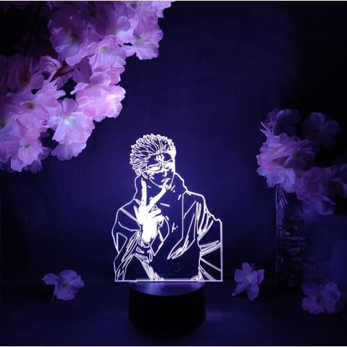 Smirk Ryomen Sukuna Anime Lamp LED Color Changing Manga Fans Friends Gift Nightlight Cool Living Room Lighting Decoration