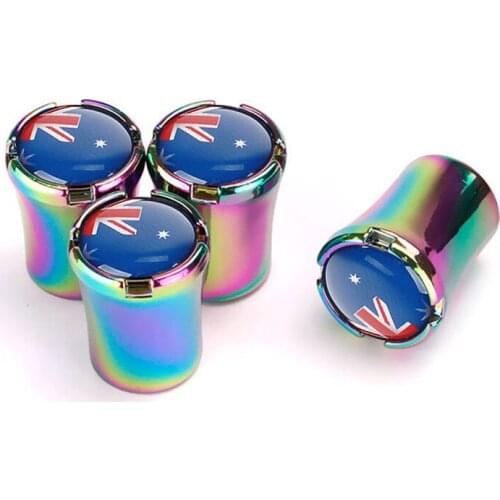 Australian flag Slim Waist Bike Car Truck Wheel Air Port Valves 4pcs/set For Audi For Ford Edge Universal Bike Car Accessories