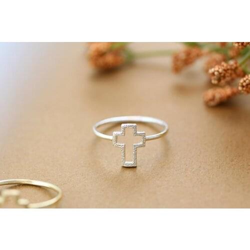 Hollow out Cross Line Ring Silver of Plated Jewelry gift idea ,rings for women,best gift