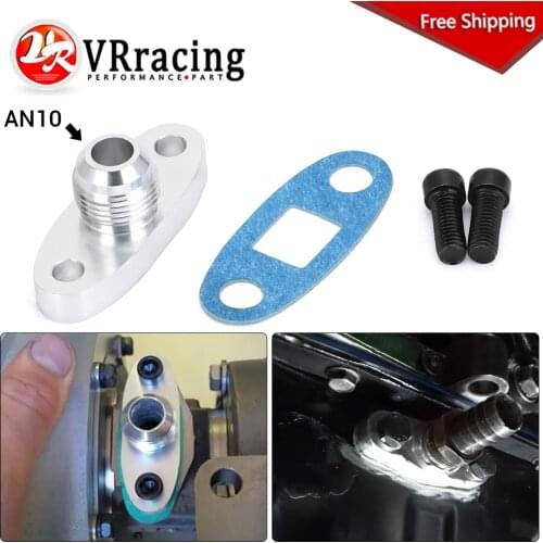 FREE SHIPPING silver Turbo Oil Drain Flange 10AN GT40 GT42 GT45 GT47 GT55 T3/T4 T3 T4 ODF-01 VR-OFG33