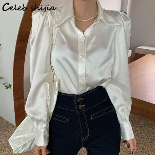 CELEB SHIJIA Womens Satin Shirts