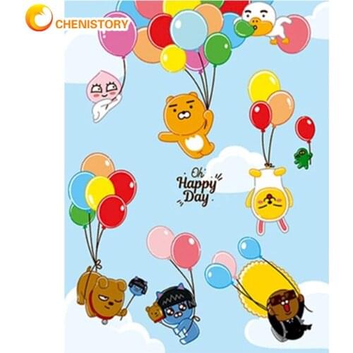 CHENISTORY Diamond Painting Cartoon Cross Stitch 5D DIY Diamond Embroidery Children Full Square Round Color Home Decoration Kits