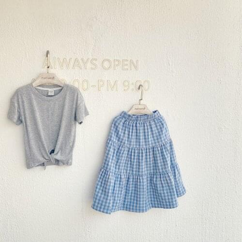 Kids Skirt 2021 New Plaid Girls Midi Skirt Teen Clothes Children Cotton Layers Skirt Fashion Soft Mommy and Daughter,#6115