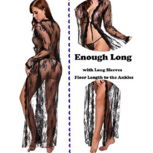 Hot Selling Robe Long Hot Models Top Fashion Erotic Black Red Lingerie Sexy Temptation Manufacturers Wholesale XXL-M Nightgown