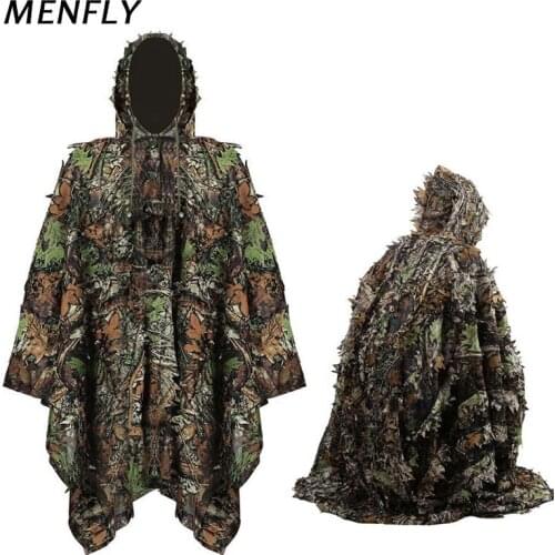 MENFLY Maple Leaf Camouflage Clothing Outdoor Woodland Hunting Suit Real CS Foliage Camouflage Cloak Geely 3D Bionic Stereo Suit