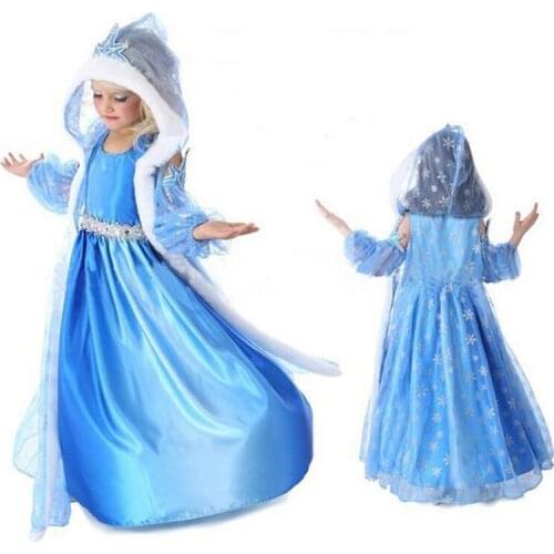 Girls Clothing Sets Kids Clothes European Princess Cloak Cape Cloak Girls Wearing Snow Dress Suits Clothing